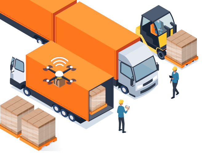 Asset Tracking IoT Connectivity Vector Graphic #5.4